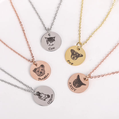Personalized Pet Photo Initial Date Necklace
